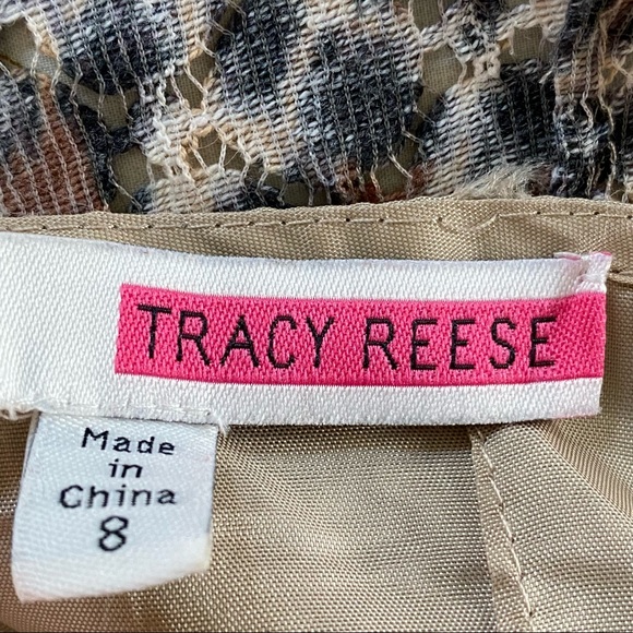 Tracy Reese Asymmetric Frock Cheetah Stripe Fit n Flare Mixed Print w Crinoline - Picture 4 of 16